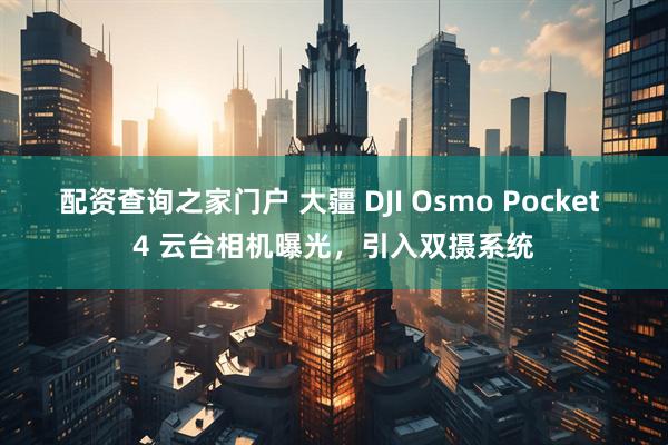 配资查询之家门户 大疆 DJI Osmo Pocket 4 云台相机曝光，引入双摄系统