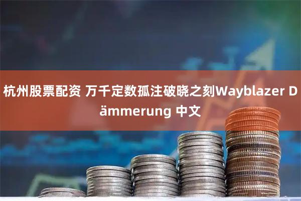 杭州股票配资 万千定数孤注破晓之刻Wayblazer Dämmerung 中文